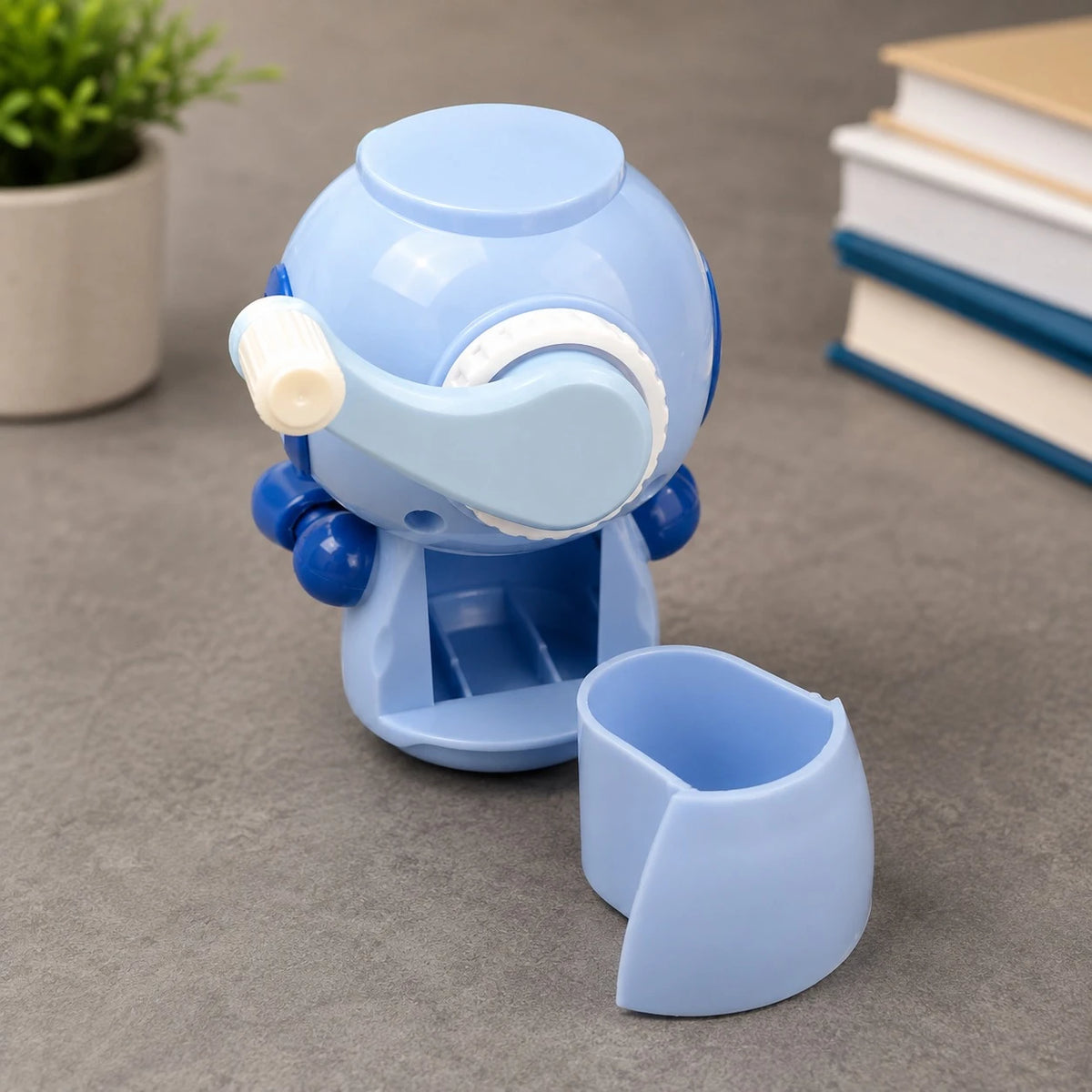 Robot Manual Pencil Sharpener with Crank ABS Pencil Sharpener for Round Hexagonal Triangular Wooden and Colored Pencils