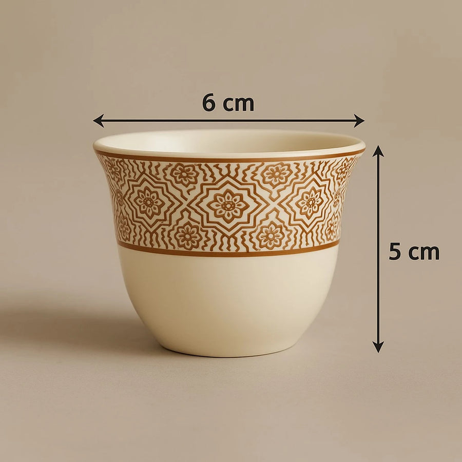 Oriental Floral & Geometric Coffee Espresso Cups, Set of 12