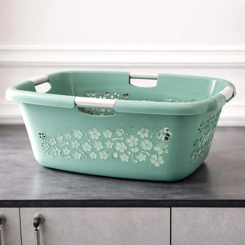 Rotho Swiss Laundry Basket Plastic Storage Basket Clothes Organizer Durable Ventilated Design