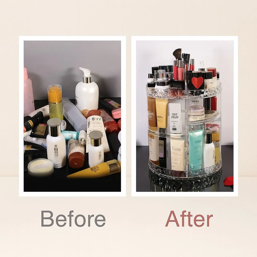 Makeup Organizer Rotating Acrylic Cosmetic Storage Display Stand