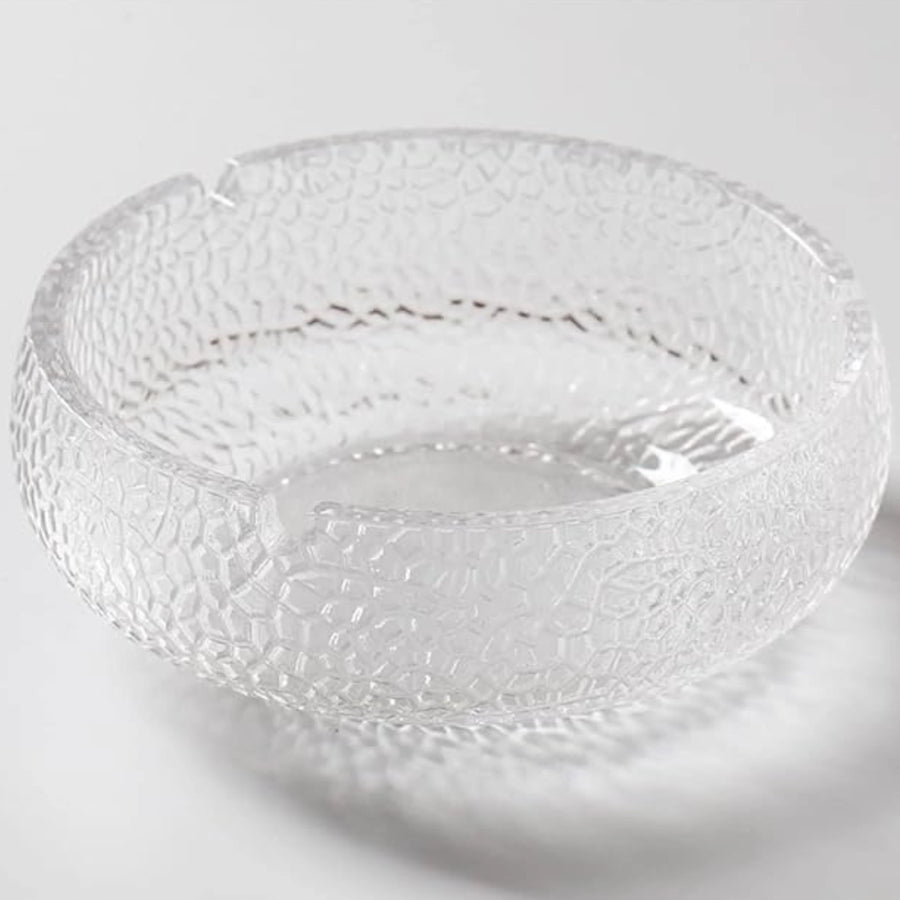 Red Cherry Crystal Glass Ashtray with Elegant Transparent Design for Home Office and Outdoor Use