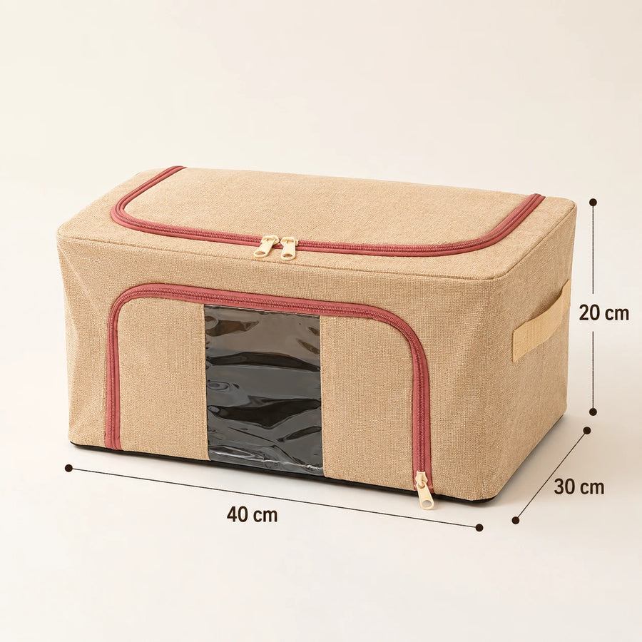 Storage Bag With Front Opening Foldable Clothes Blanket Organizer Storage Box