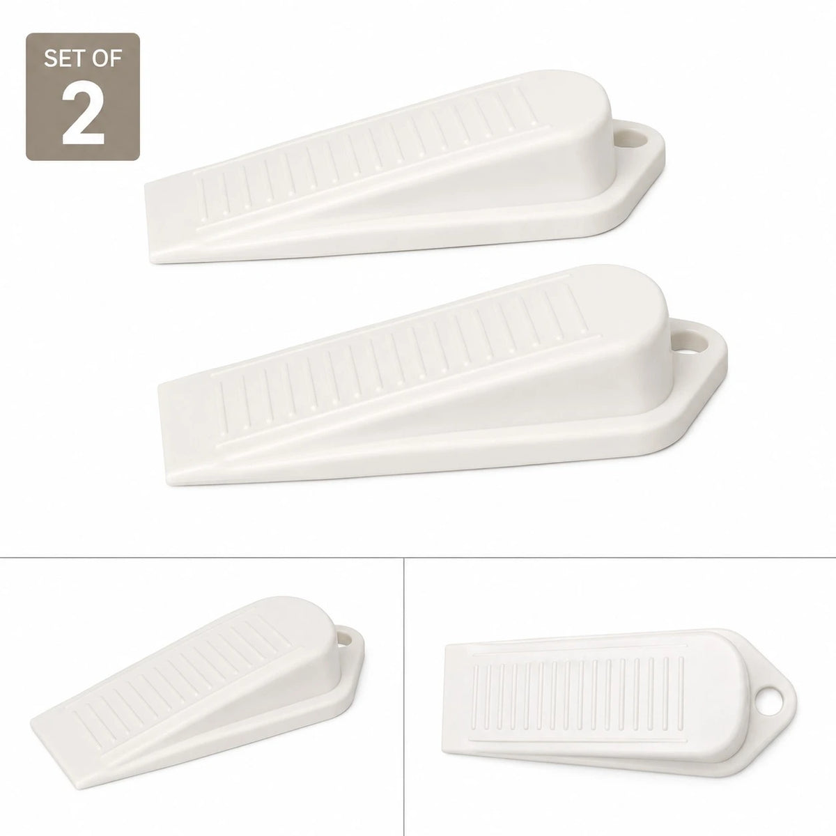 Rubber Door Stopper Wedge Set of 2 Non Slip Anti Skid Door Stop Heavy Duty Floor Door Holder