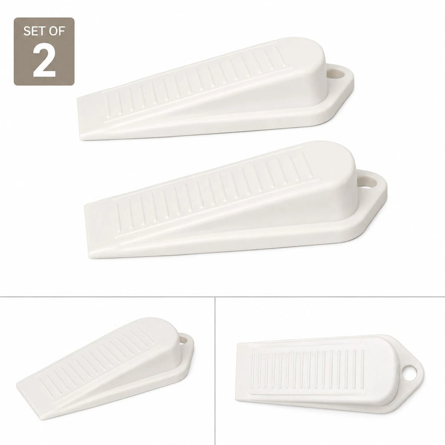 Rubber Door Stopper Wedge Set of 2 Non Slip Anti Skid Door Stop Heavy Duty Floor Door Holder