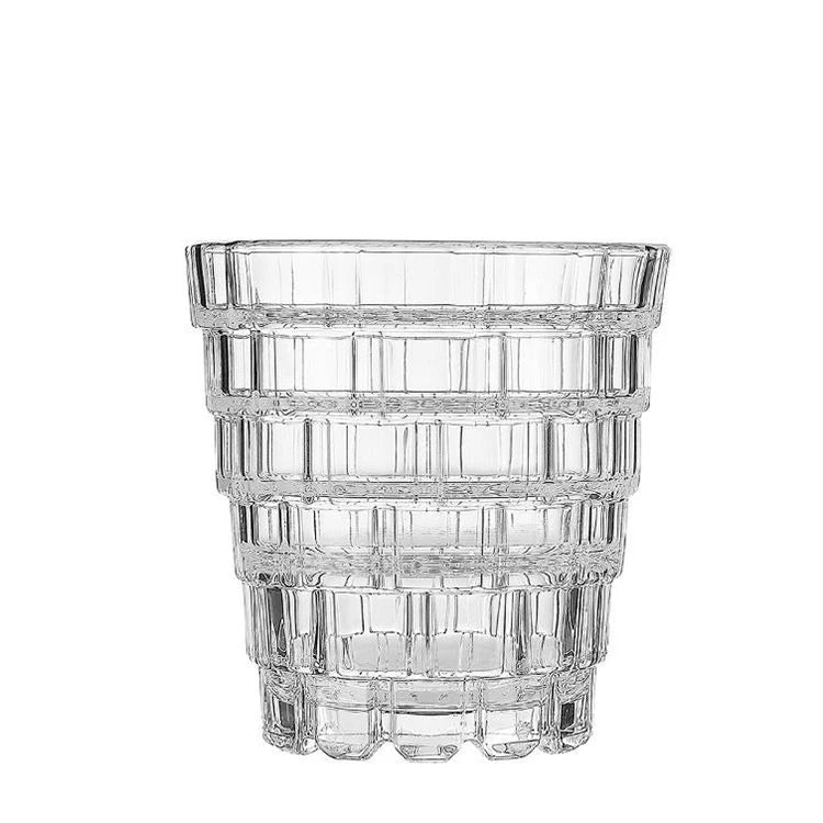 Set of 6 Tiered Cut Glass Cups 300 ml