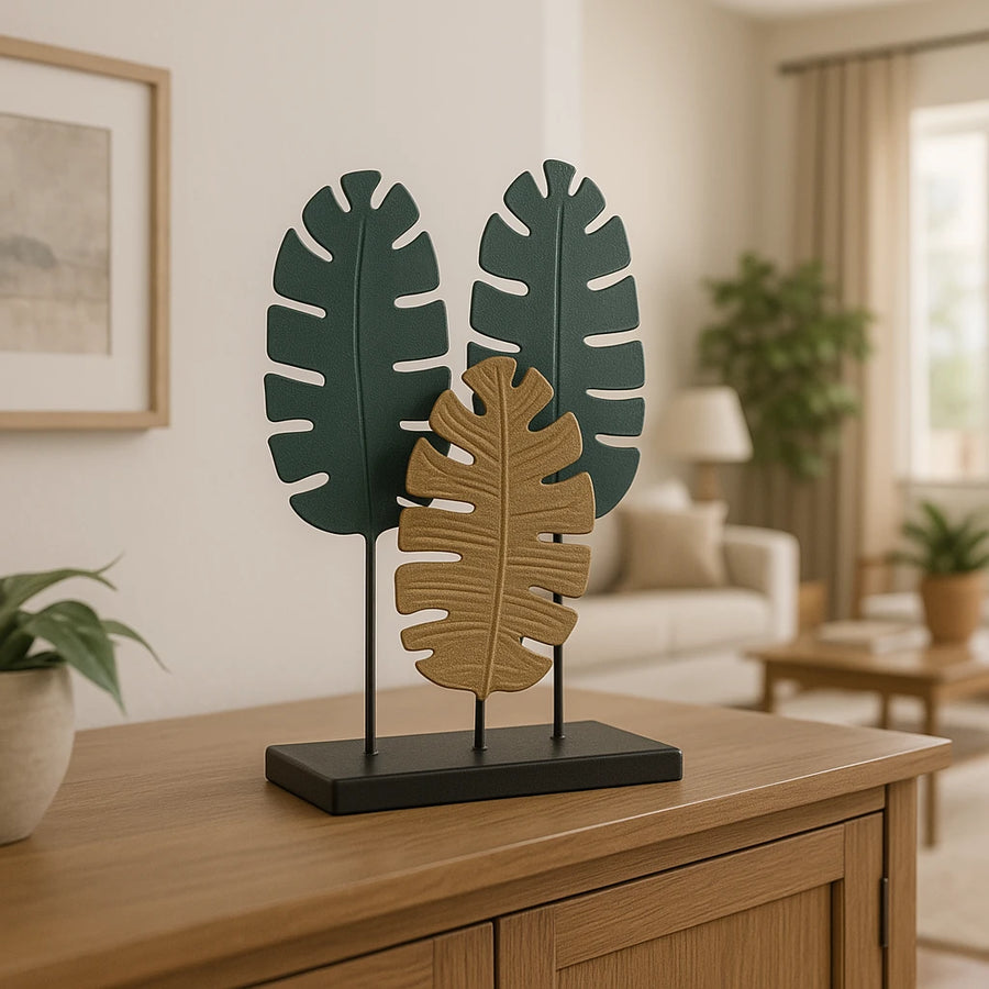 Green Leaf Metal Decor Piece