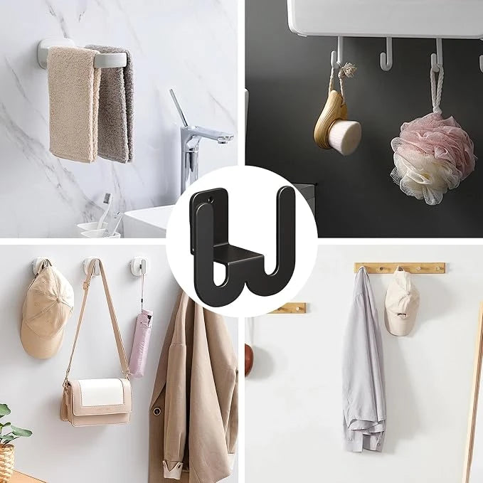 Wall Mounted Adhesive Slipper Holder Hook Rack Double Shoe Organizer