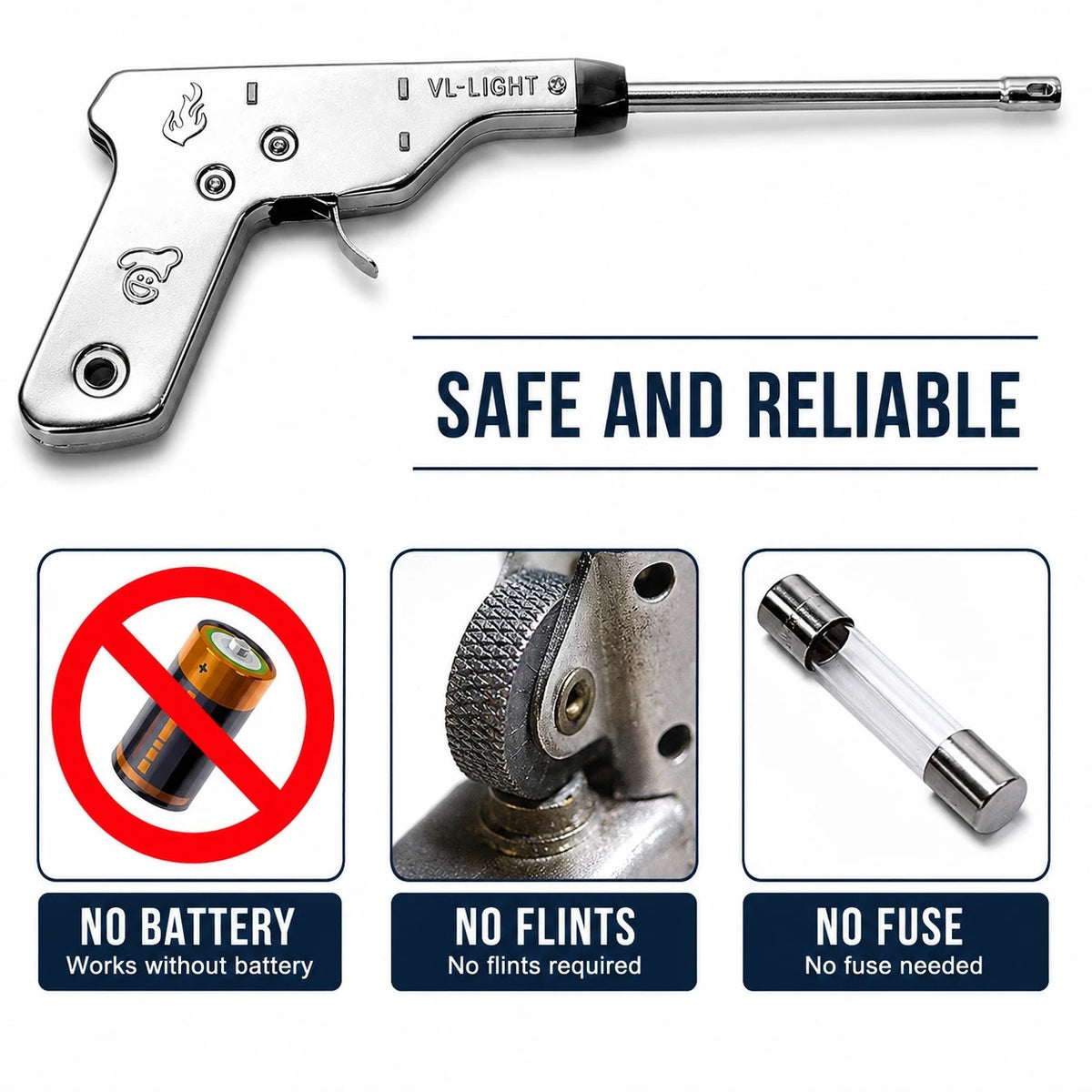 Electronic Gas Igniter Long Reach Gas Lighter | No Battery No Flint No Fuse Gas Stove Ignition Tool