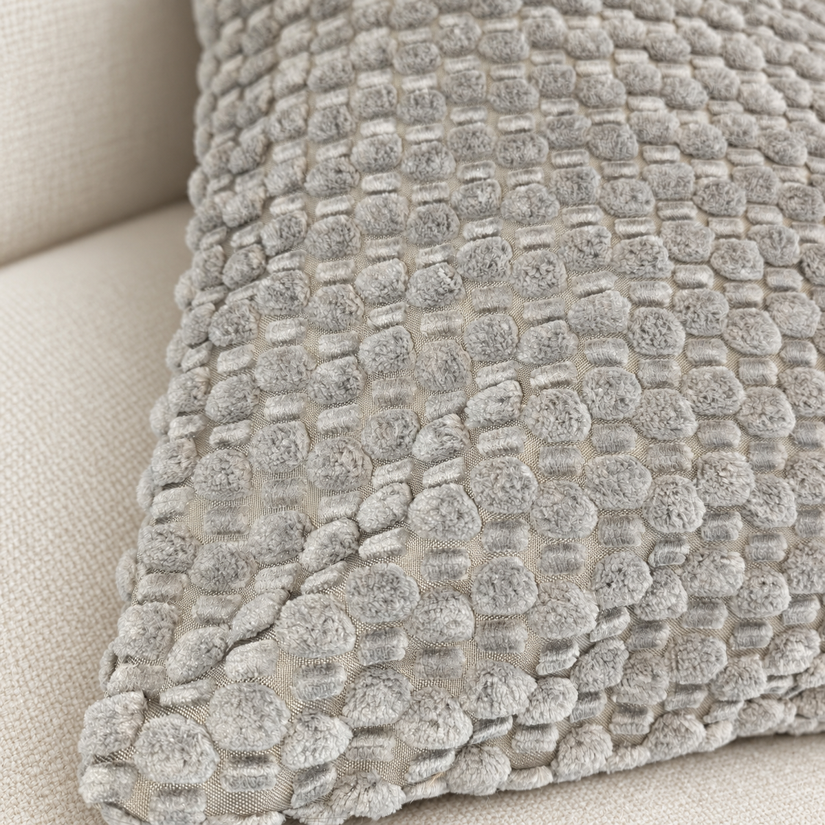 Soft Square Cushion with a Raised Pebble Textured Surface