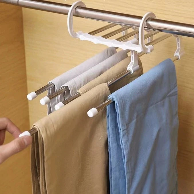 5 Rod Pull Out Pants Hanger Rack