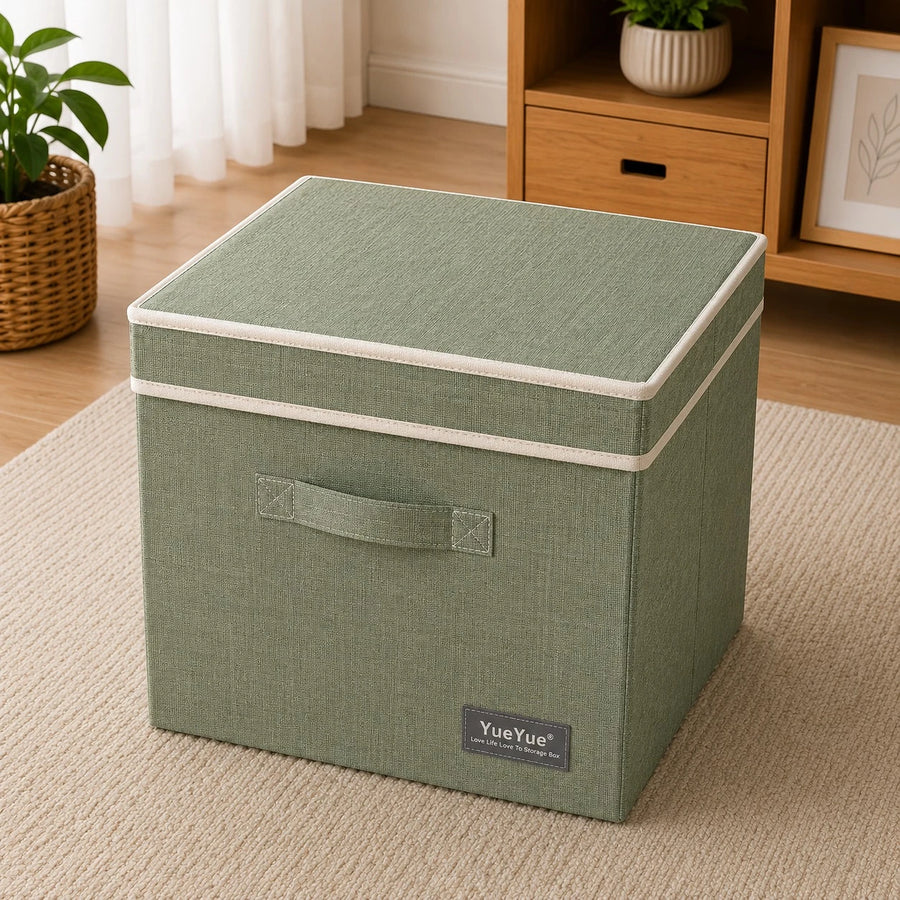 Fabric Storage Box Foldable Organizer Storage Cube Clothes Blanket Toy Storage Bin Closet Shelf Organizer Home Storage Basket With Lid
