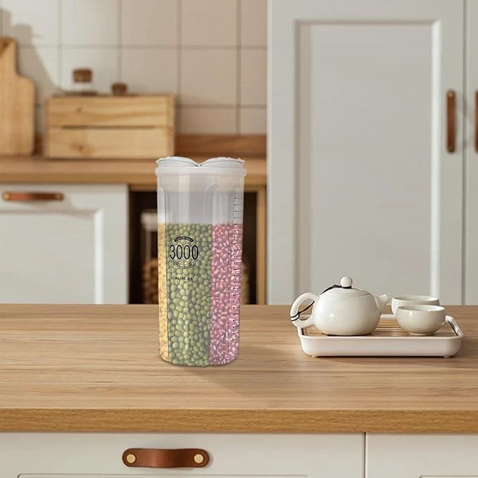 3000ml 4 Compartment Airtight Food Storage Container for Pasta Rice Cereal Grains and Dry Food