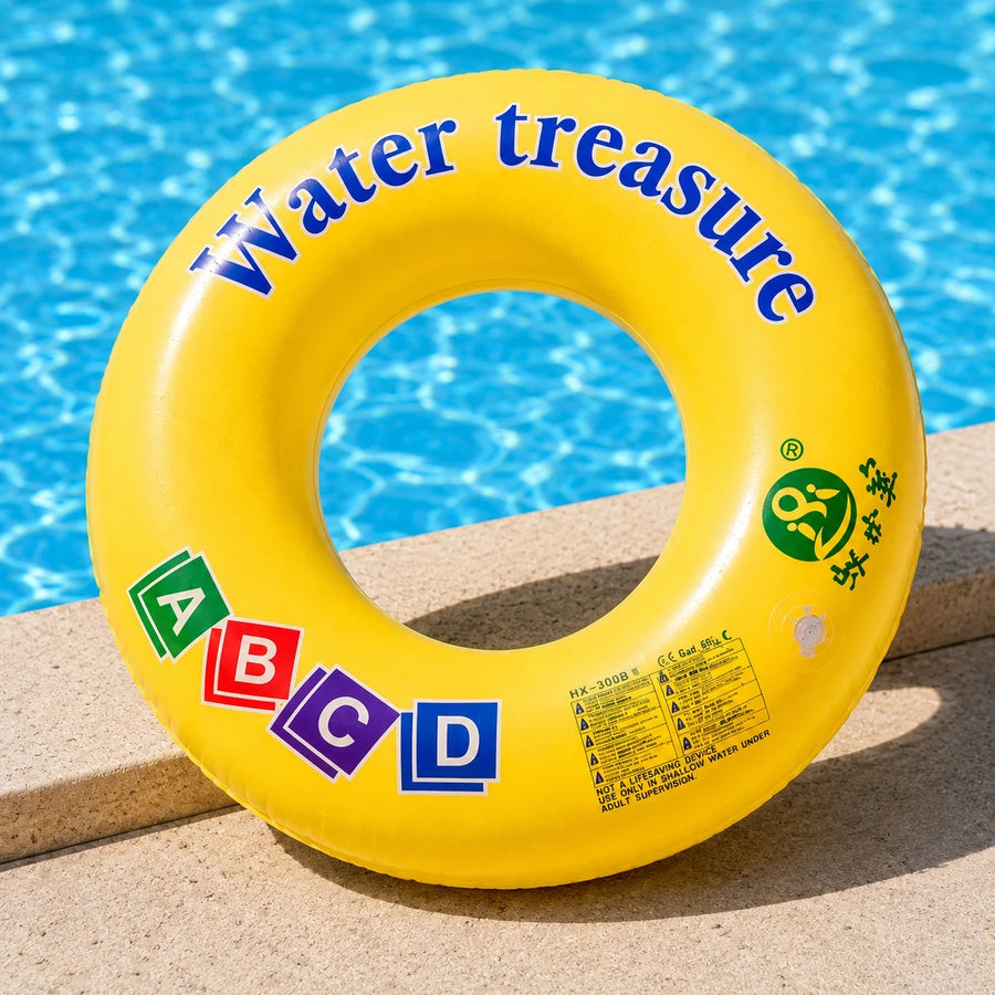 Adult Swim Ring 80 cm Large Inflatable PVC Pool Float Number 9 Orange Blue Yellow