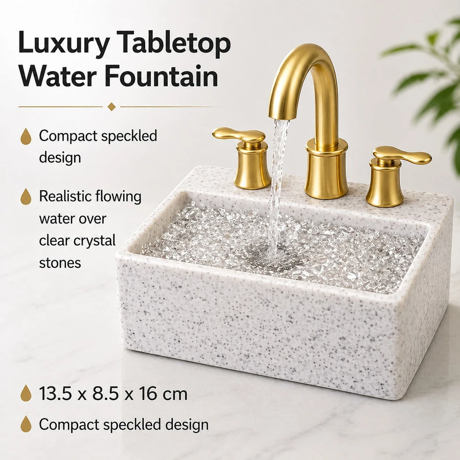 Mini Tabletop Water Fountain Indoor Decorative Relaxation Desk Home Office Zen Decor