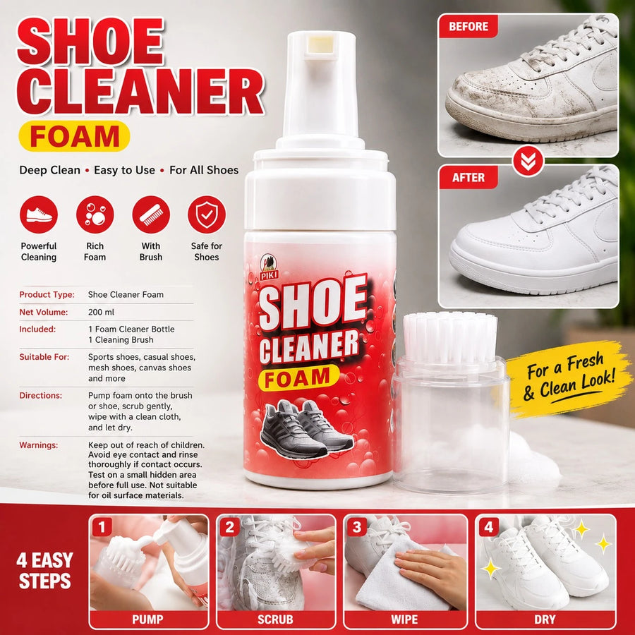Shoe Cleaning Solution Foam 200ml with Brush Multi Surface Sneaker Cleaner for Sports Casual Mesh and Canvas Shoes