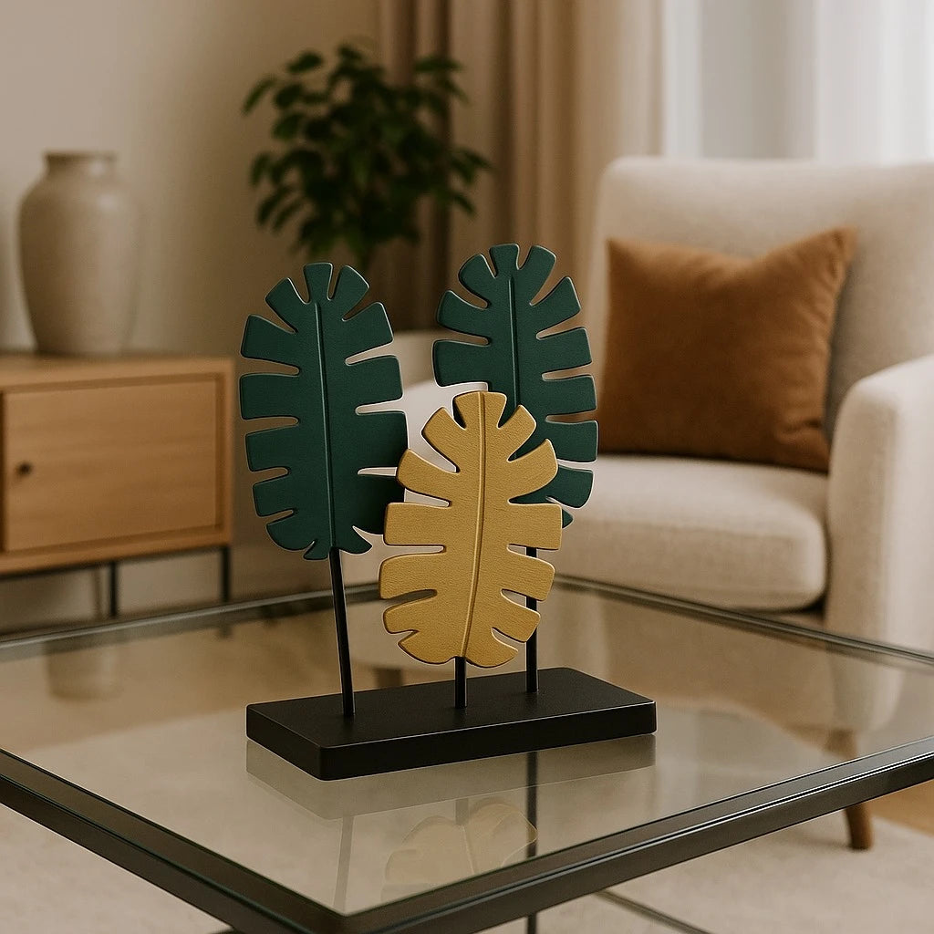 Green Leaf Metal Decor Piece