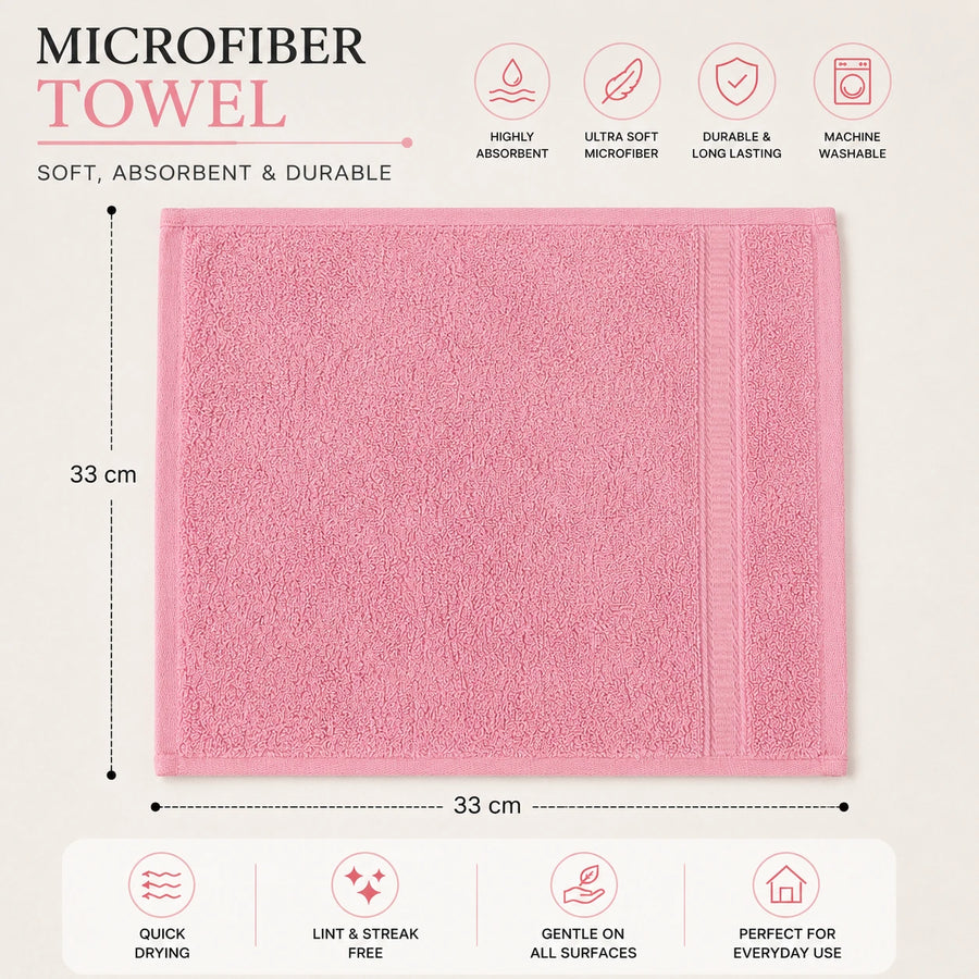 Travel Microfiber Towel 33x33 cm Soft Absorbent Quick Dry Face Hand Bathroom Kitchen Cleaning Towel
