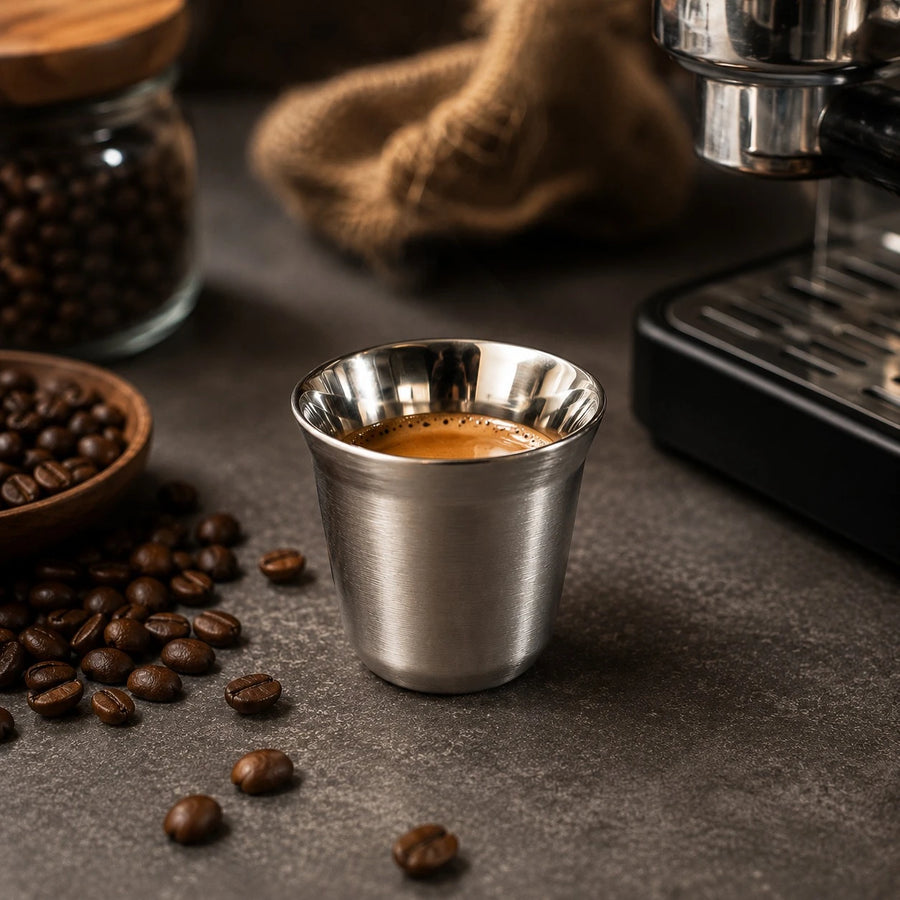 Stainless Steel Small Coffee Cup Espresso Cup Turkish Coffee Cup 80 ml 6 cm
