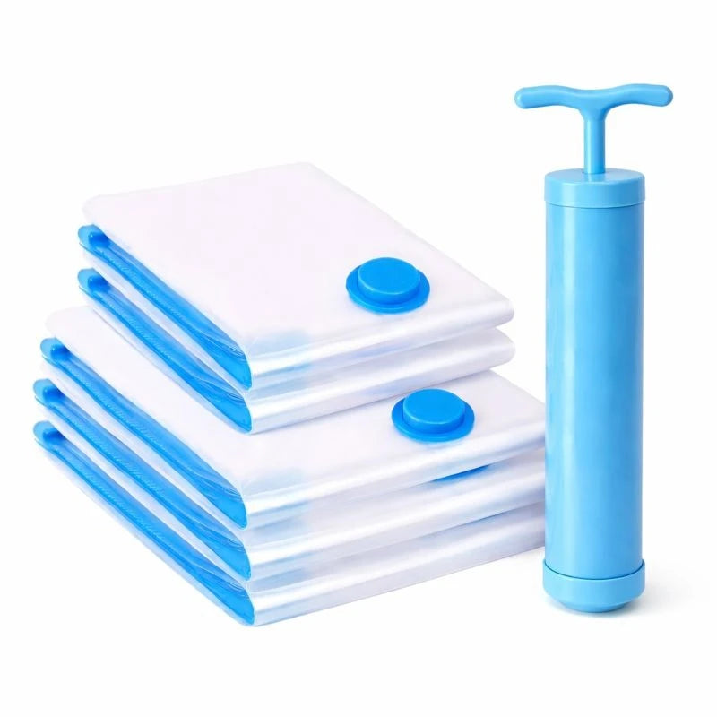 Vacuum Storage Bags Set with Hand Pump – Space Saving Compression Bags for Clothes, Bedding & Blankets, Extra Thick, 75% Volume Reduction - Image 5