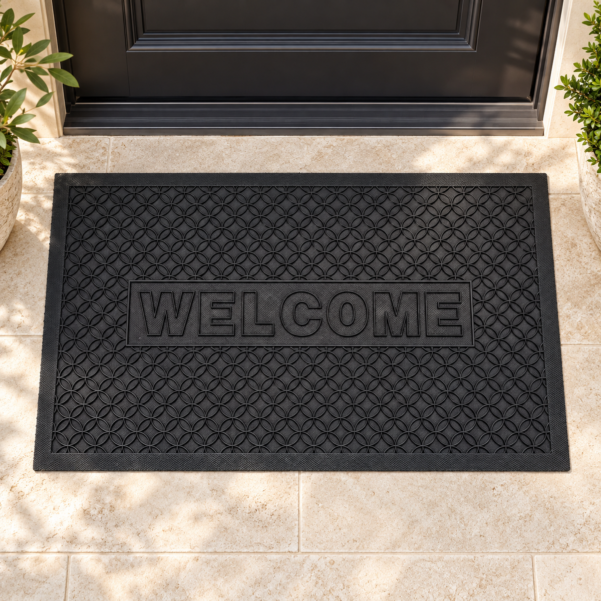 Welcome Rubber Entrance Door Mat 74.5 × 44.5 cm