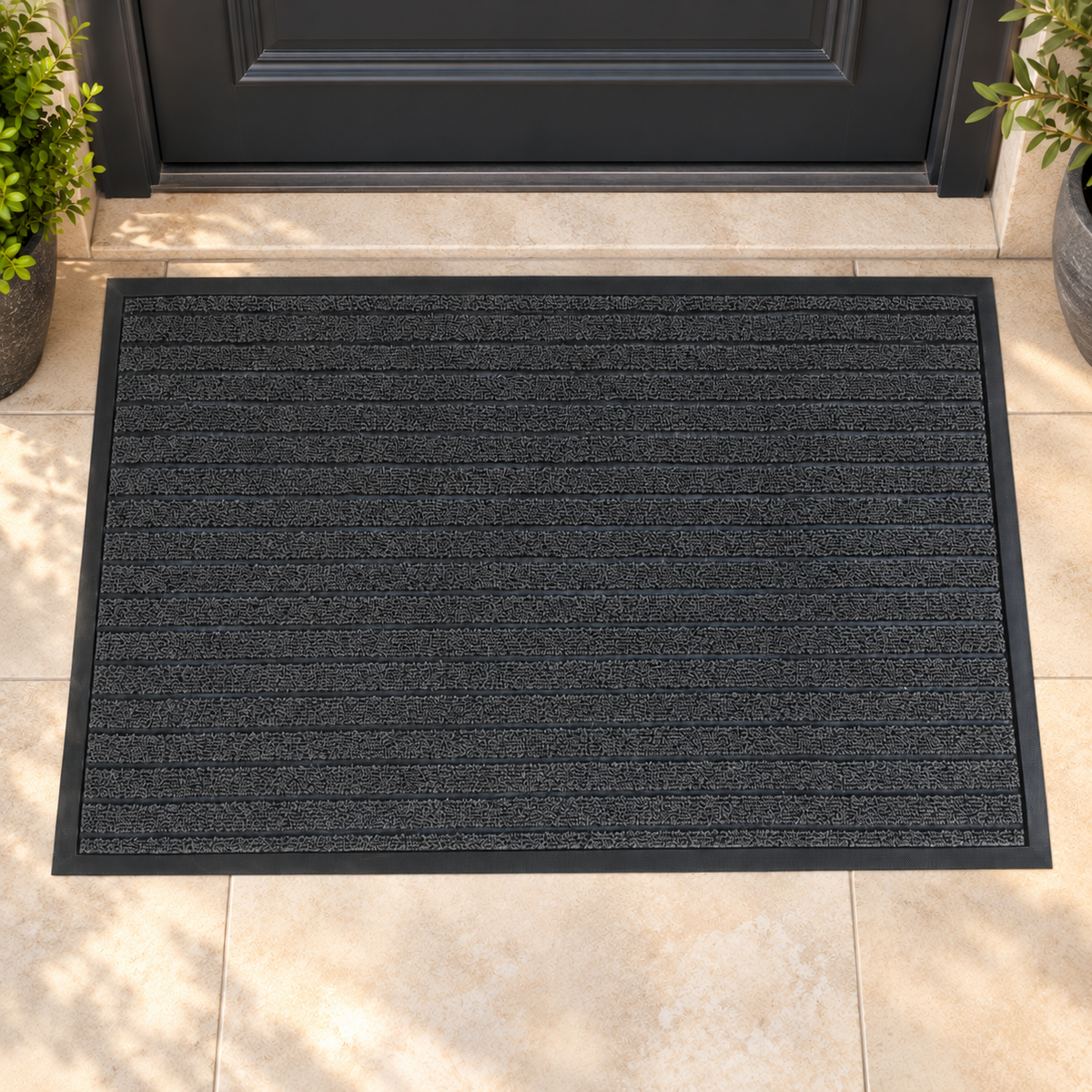 Textured Dust Trapping Door Mat with Non Slip Rubber Backing 58 x 87.5 cm