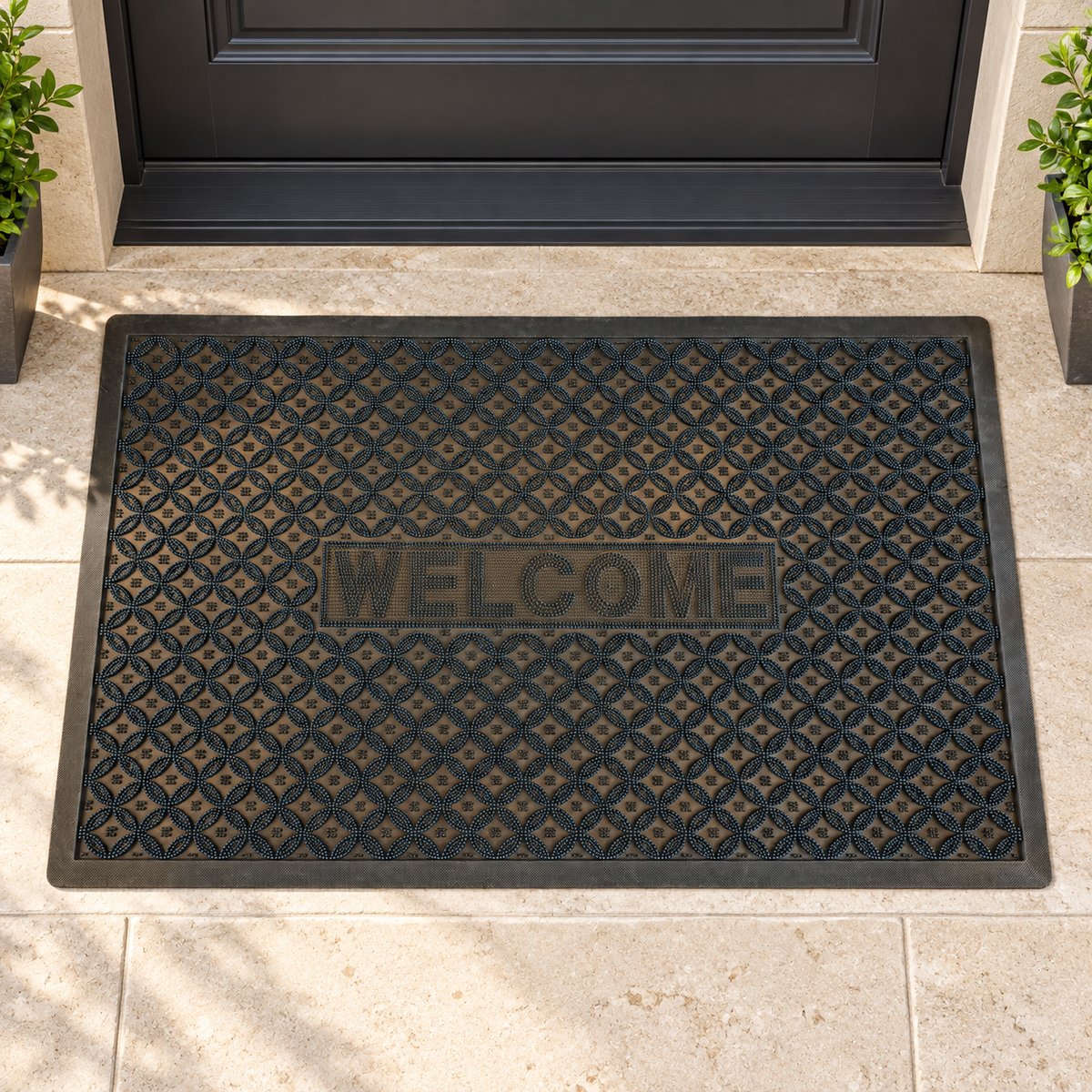 Decorative Dirt Trapping Mat with Raised Surface