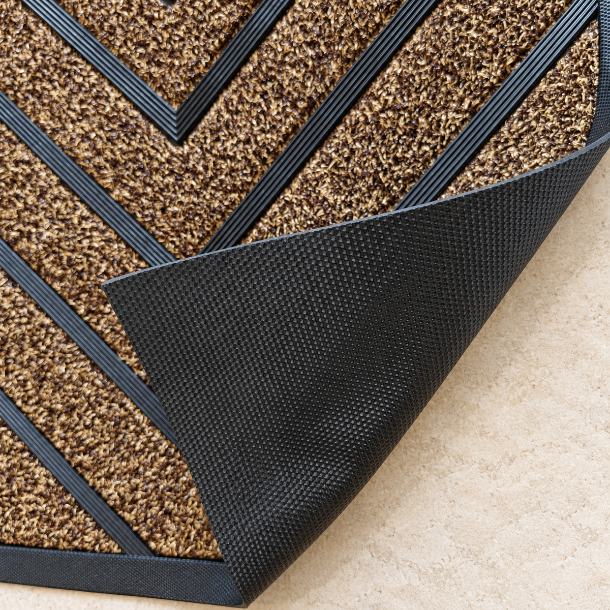 Geometric Textured Entrance Door Mat 74.5 × 45 cm