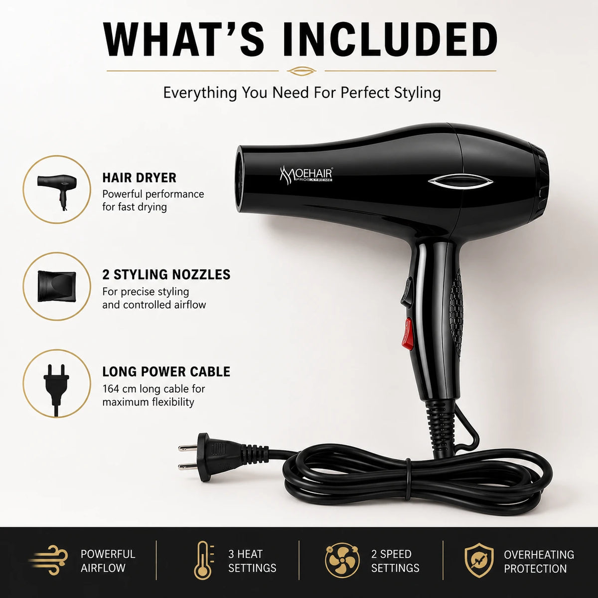 Professional Hair Brush Dryer Fast Drying Hair Styler Straightener Suitable for Travel
