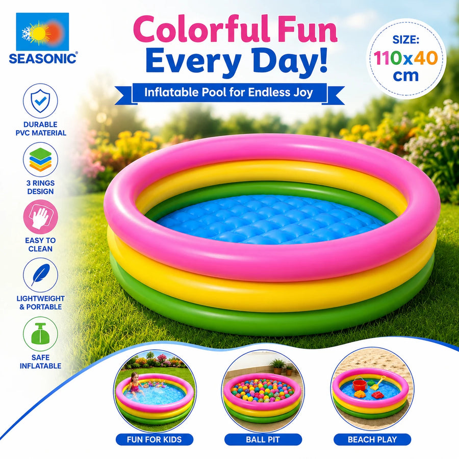 Inflatable Kiddie Pool Family Garden Swimming Pool Children Water Play Pool