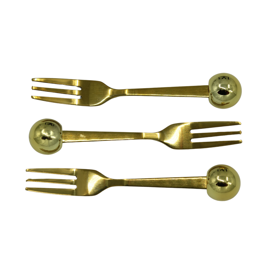 Gold Bubble Fruit Forks