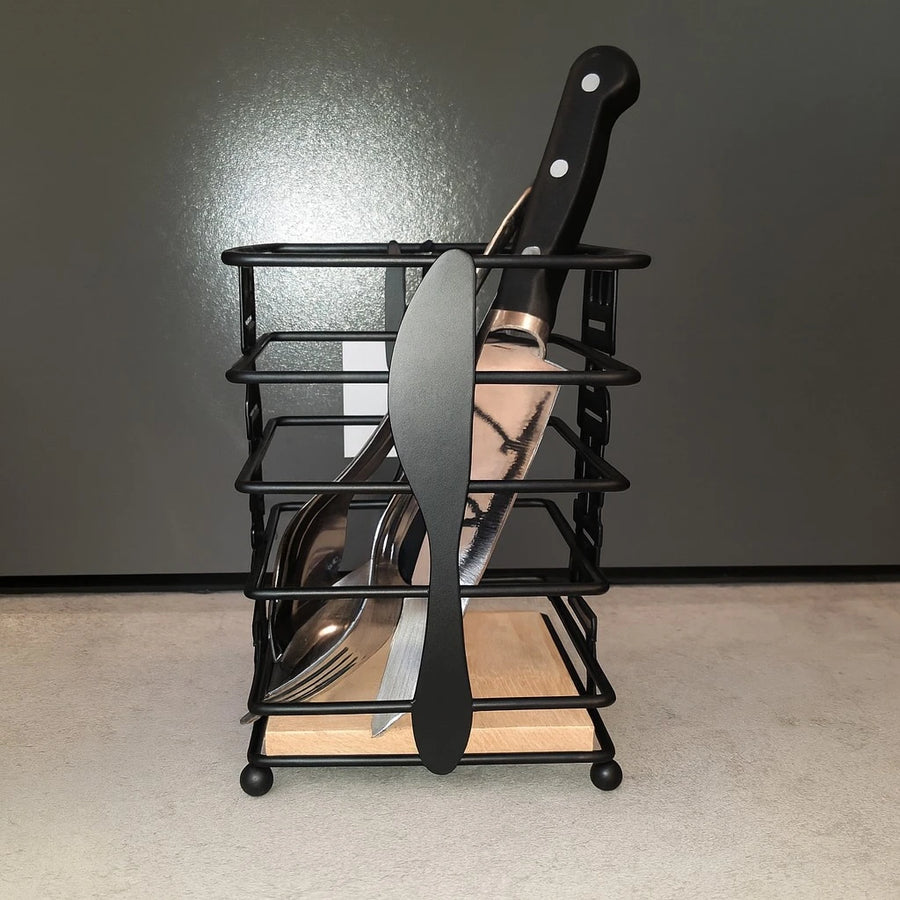 Black Metal Kitchen Utensil Holder