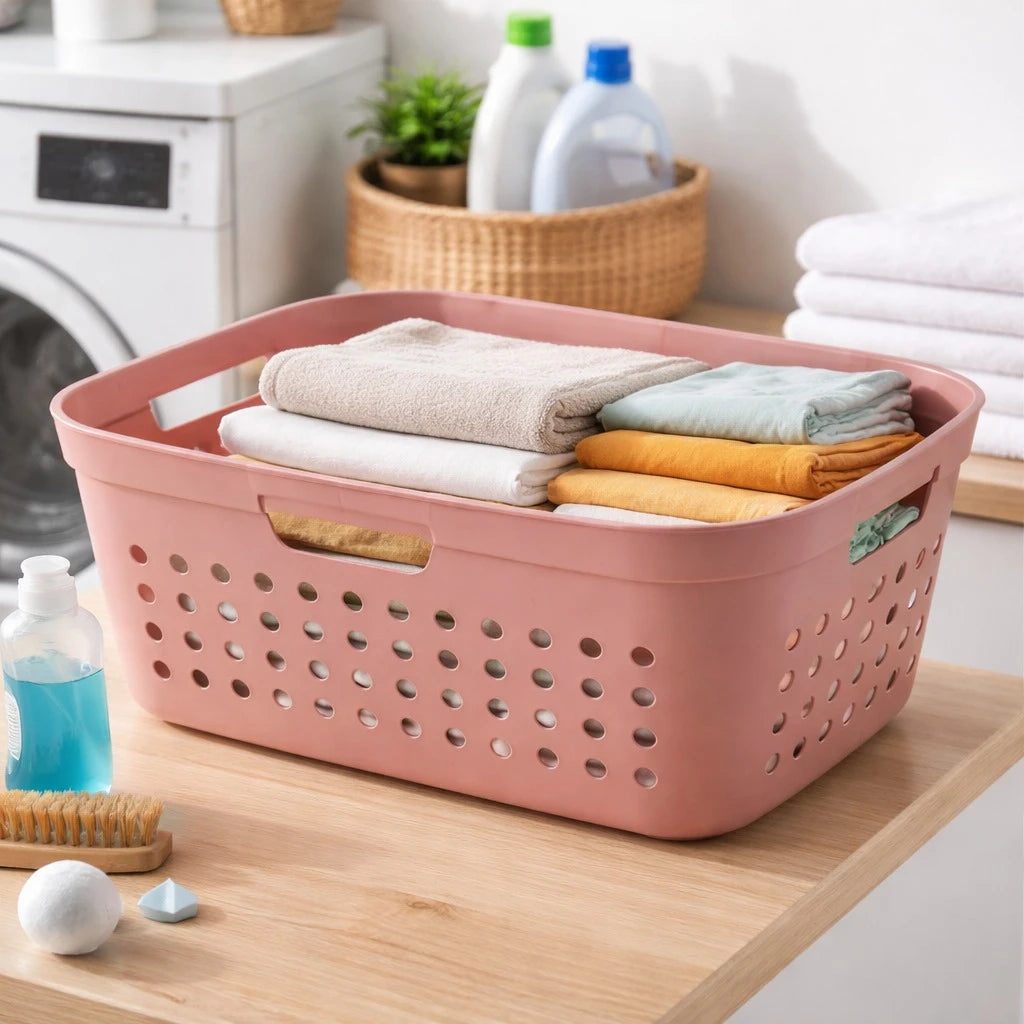 Rotho Laundry Basket Plastic Storage Basket Organizer Clothes Hamper Multi Purpose Swiss Made 39 Liters