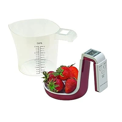 3kg Digital Kitchen Scale with 1000ml Measuring Jug LCD Display and Liquid Volume Measurement