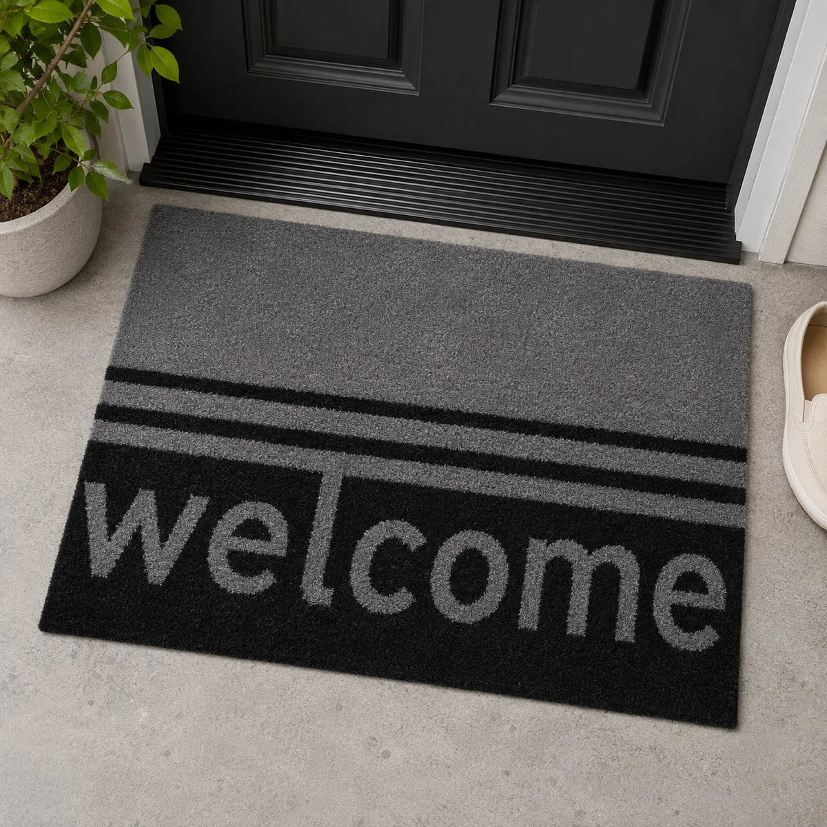 Welcome Non Slip Dirt-Trapper Entrance Doormat