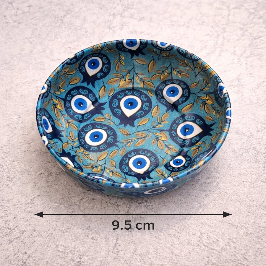 Round Metal Bowl Mandala Decorative Pattern Snack Bowl Candy Bowl Dessert Bowl 9.5 cm Diameter