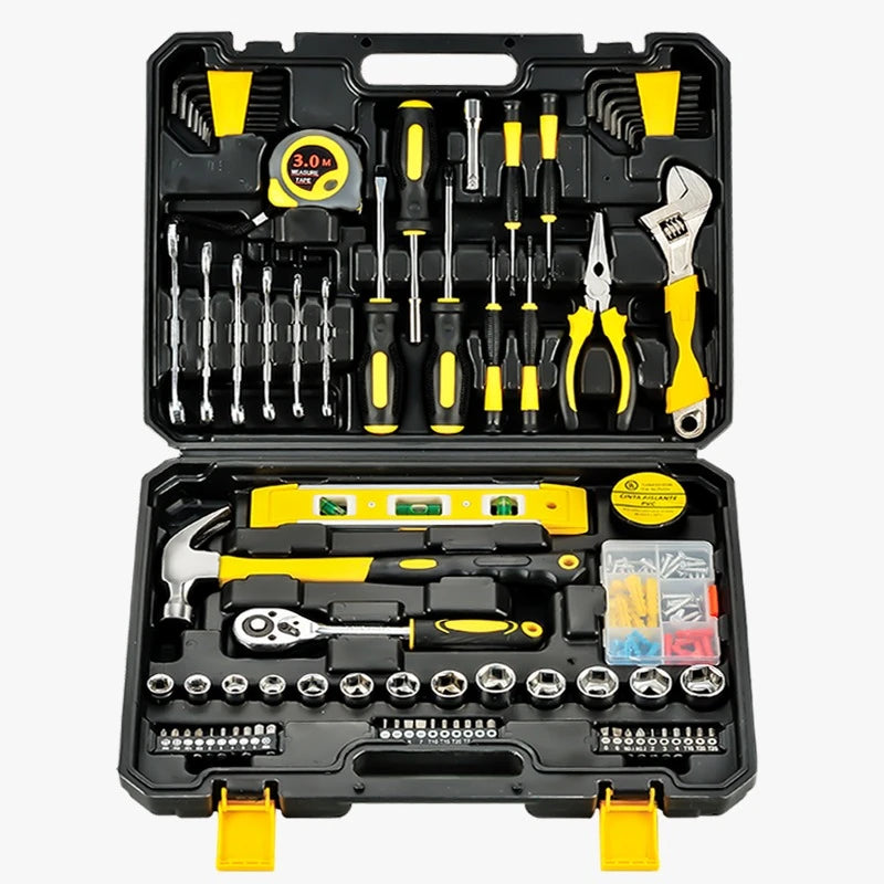 138-Piece Multi-Function Tool Kit with Hard Case – Complete Home Repair & DIY Tool Set, Screwdrivers, Wrenches, Ratchet, Sockets, Pliers, Hammer & Accessories