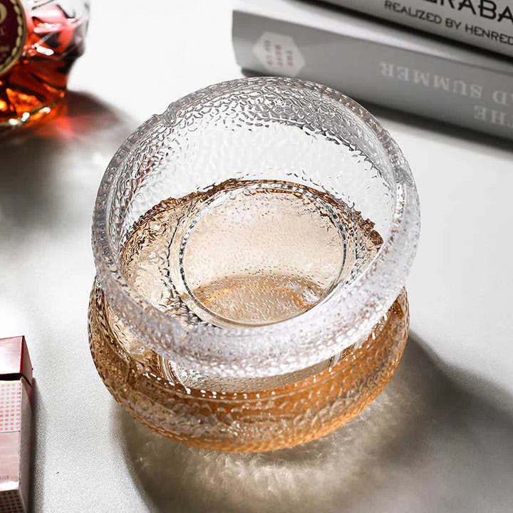 Gold Crystal Glass Ashtray