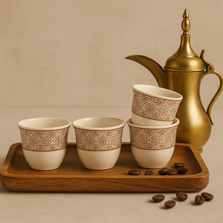 Oriental Floral & Geometric Coffee Espresso Cups, Set of 12