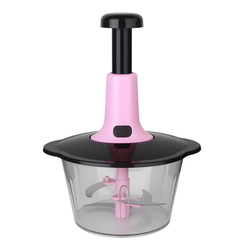 Manual Food Chopper Hand Press Vegetable Garlic Onion Cutter 2.0 Liter Kitchen Prep Tool