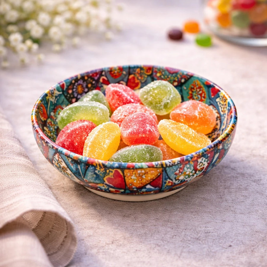 Small Round Metal Bowl Mandala Decorative Pattern Sauce Bowl Dessert Bowl Snack Bowl 7.5 cm Diameter