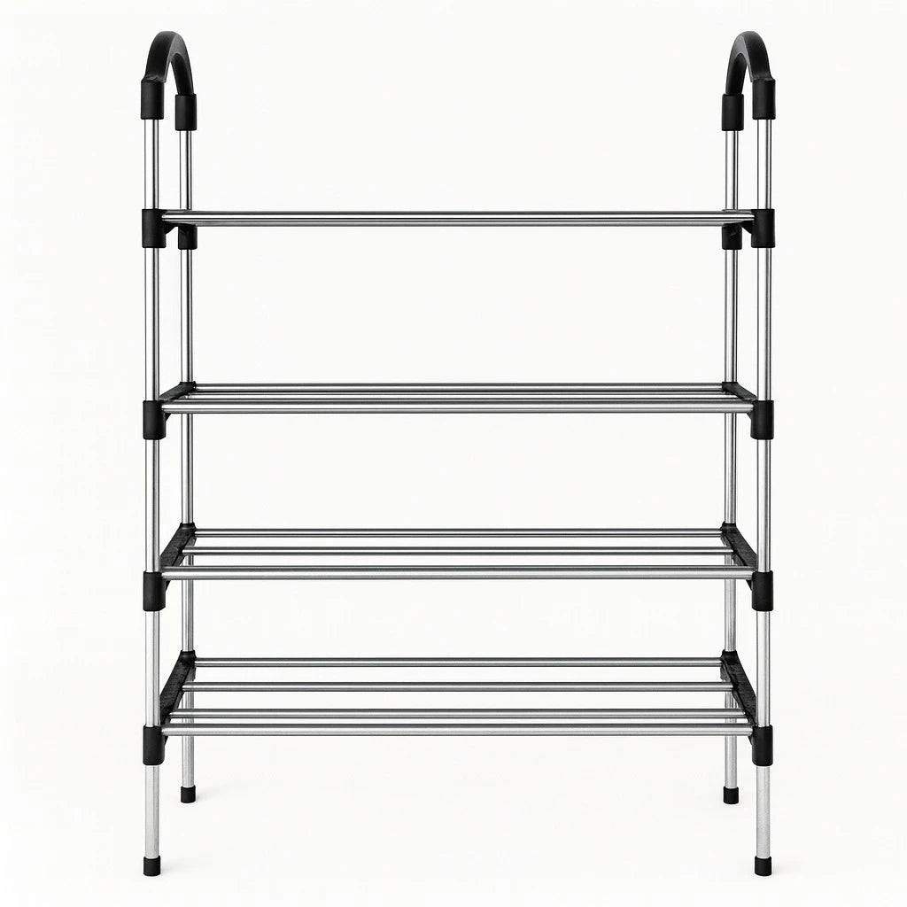 4 Layer Metal Shoe Rack – 80 × 57 cm