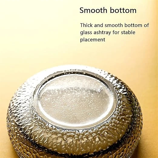 Red Cherry Gold-Tinted Crystal Glass Ashtray with Elegant Design for Home Office and Outdoor Use