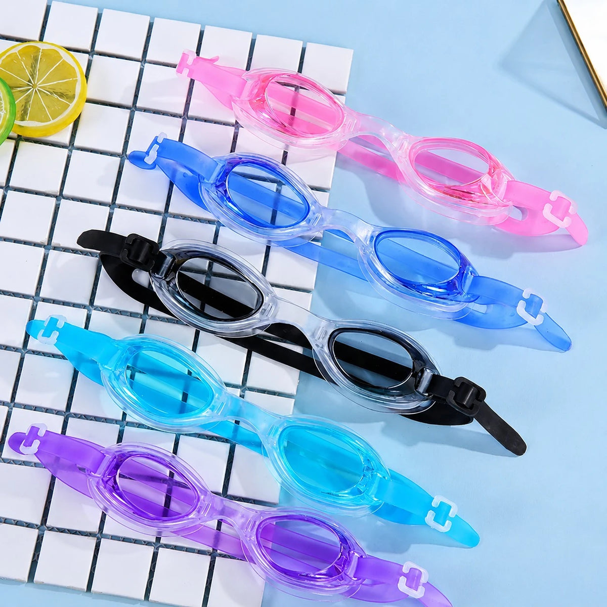 Kids Swimming Goggles Anti Fog UV Protection Adjustable Silicone Swim Goggles - Image 2