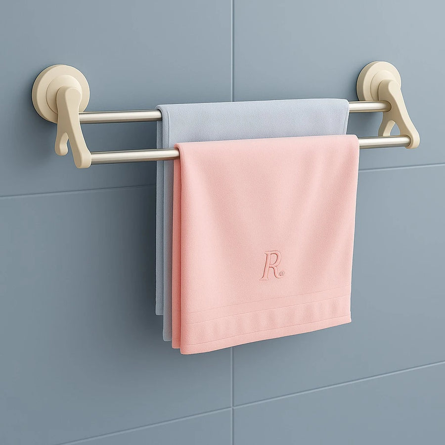 Double Towel Bar with Suction Cup Mount