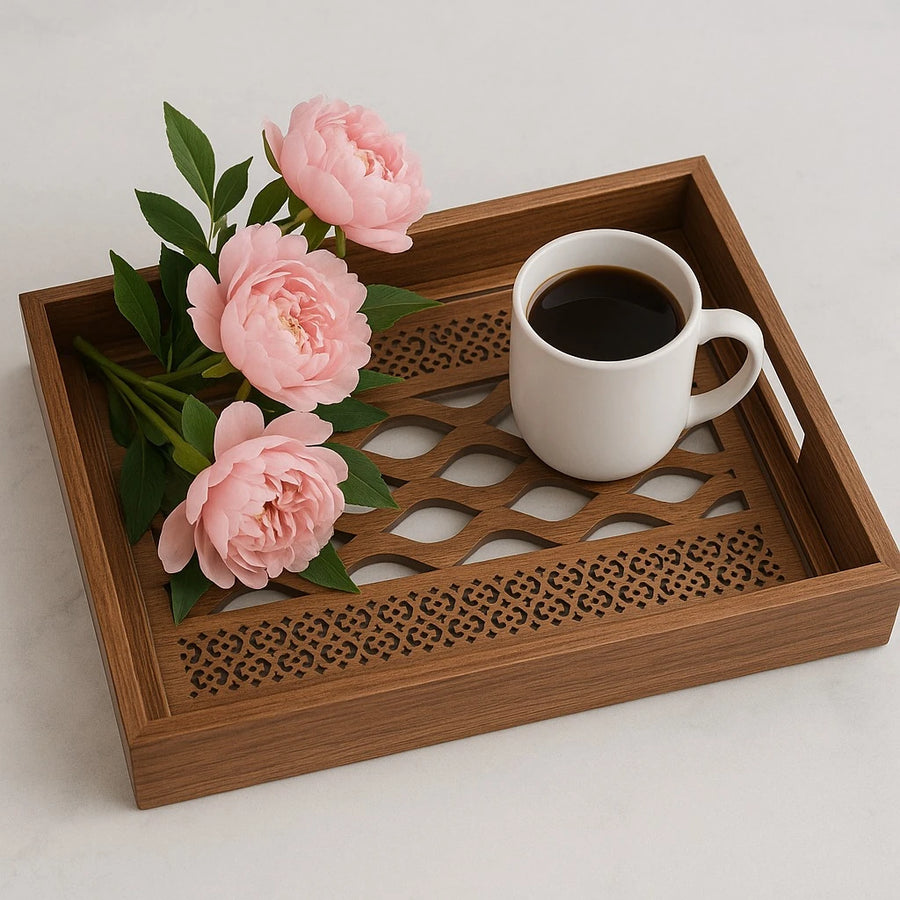 Set of 2 Decorative Wooden Trays