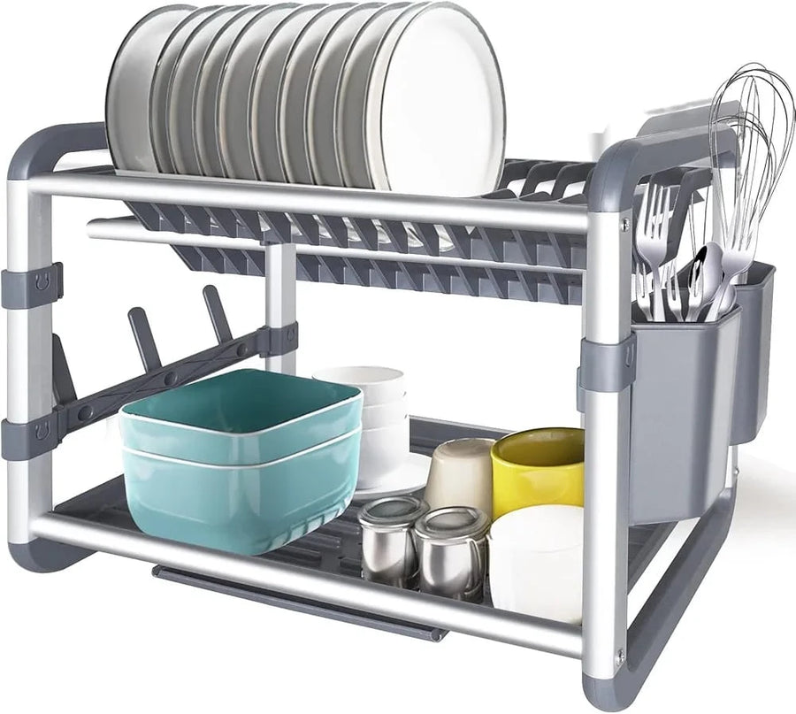 2 Tier Aluminium Dish Rack