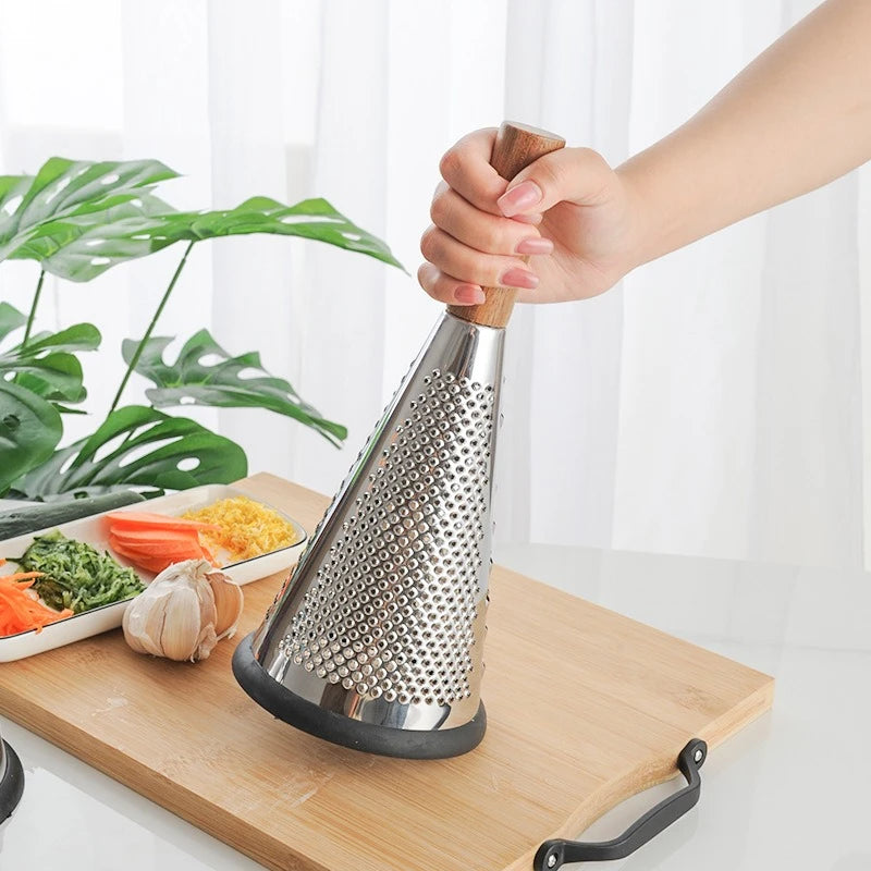 Stainless Steel Cone Grater with Wooden Handle - Image 8