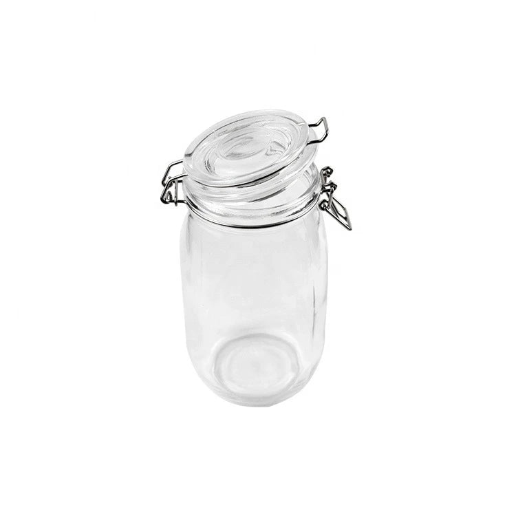 Airtight Glass Pickle & Jam Storage Jar with Metal Clamp Lid – Food Storage, Fermentation & Pantry Container 1.5 kg