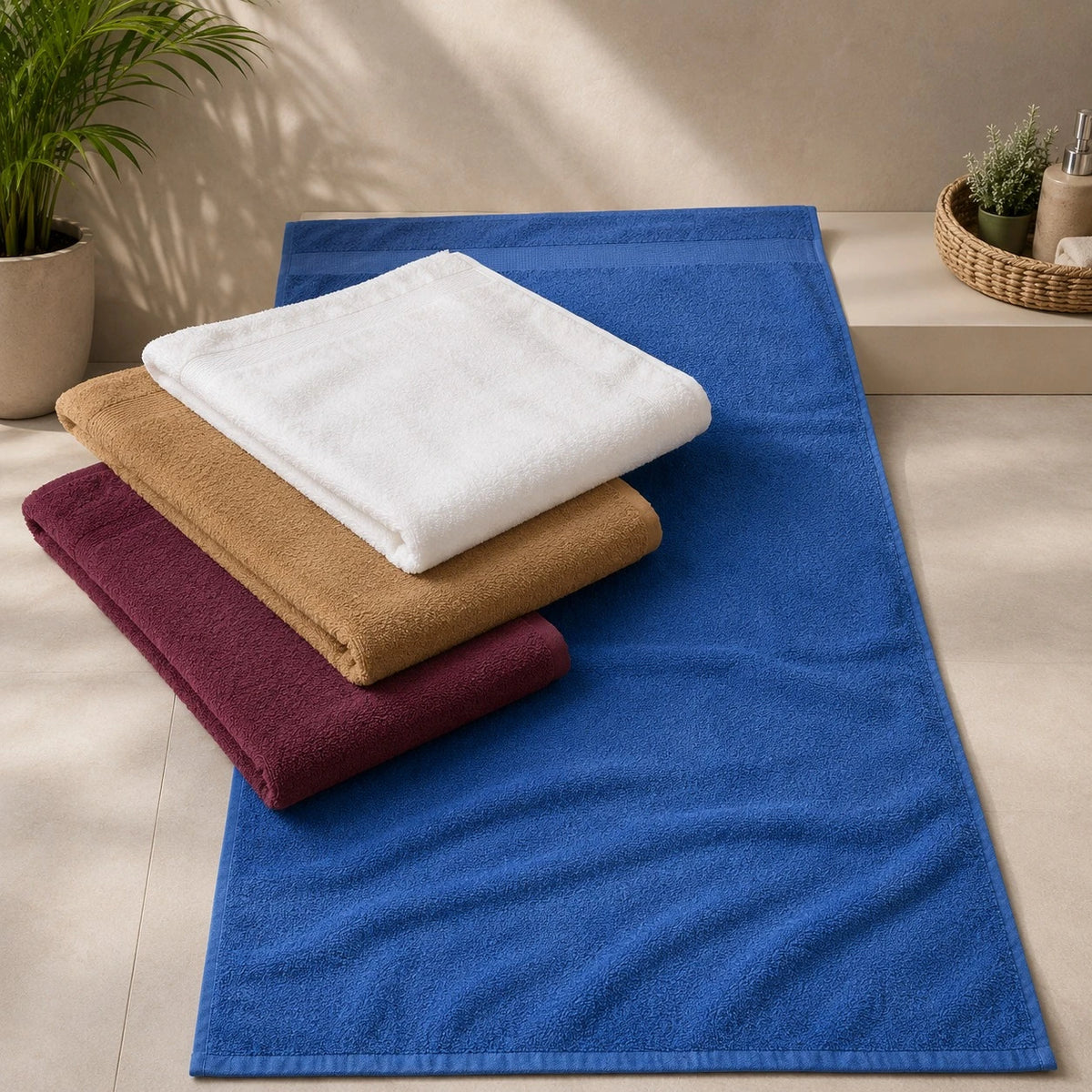 Travel Bath Towel Large Cotton Terry Bathroom Pool Beach Spa Hotel Towel Soft Absorbent Quick Dry 70x135 cm