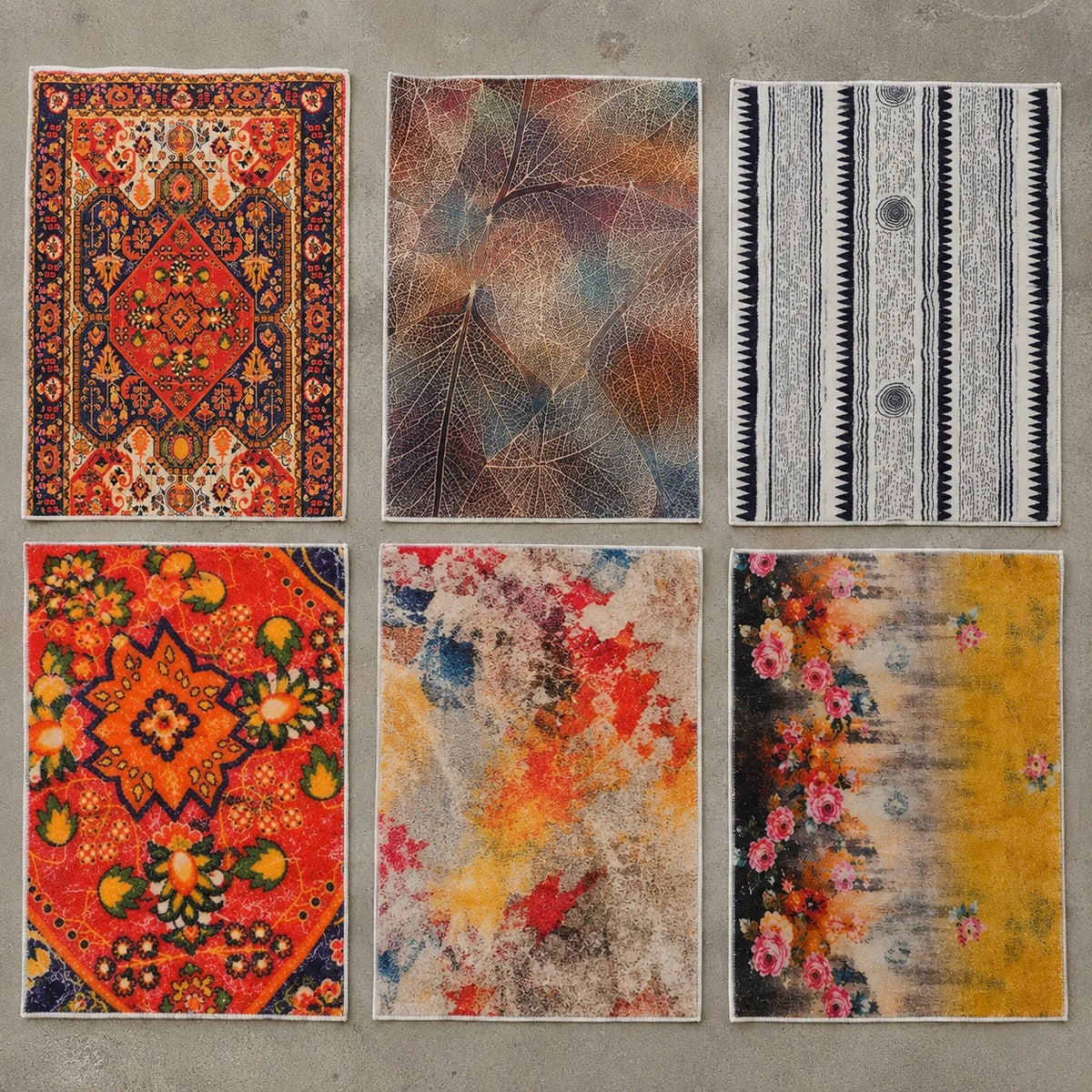 Soft Velvet Printed Floor Mat 48 × 80 cm Decorative Non Slip Indoor Rug